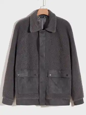 SheIn Shein men flap pocket teddy jacket offer