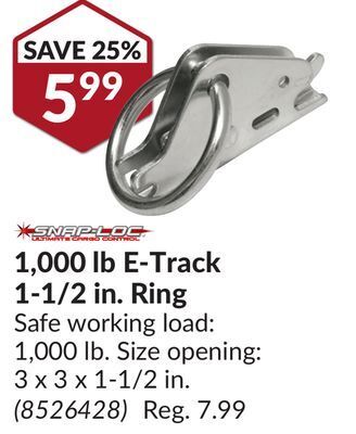 Princess Auto 1,000 lb e-track 1-1/2 in. ring offer