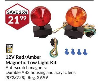 Princess Auto 12v red/amber magnetic tow light kit offer