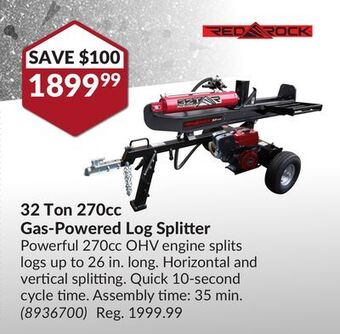 Princess Auto 32 ton 270cc gas-powered log splitter offer