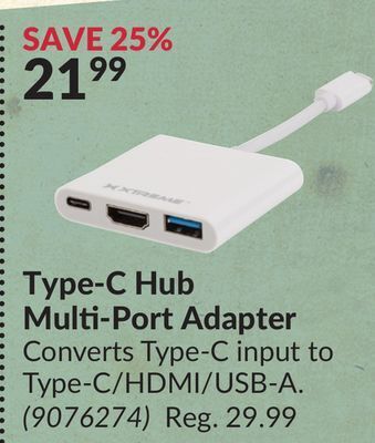 Princess Auto Type-c hub multi-port adapter offer