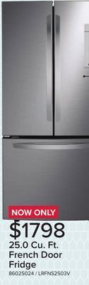 Leon's Lg 33 in. 25 cu. ft. platinum silver french door refrigerator with smart cooling plus system - lrfns2503v offer