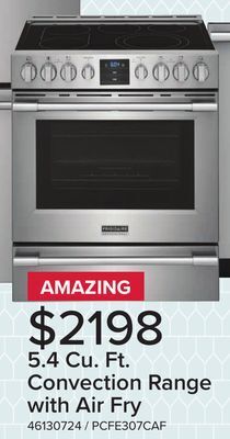 Leon's Frigidaire professional smudge-proof stainless steel front control electric range with air fry (5.4 cu.ft) - pcfe307caf offer