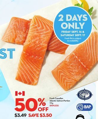 Longo's Fresh canadian atlantic salmon portion offer