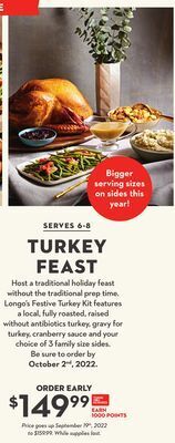 Longo's Turkey feast offer