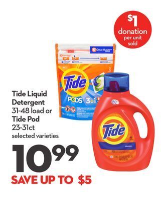 Longo's Tide liquid detergent 31-48 load or tide pod 23-31ct offer