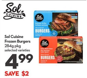 Longo's Sol cuisine frozen burgers offer