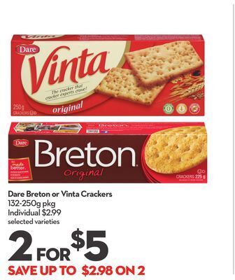 Longo's Dare breton or vinta crackers offer