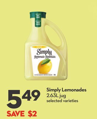 Longo's Simply lemonades offer