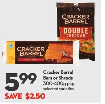 Longo's Cracker barrel bars or shreds offer