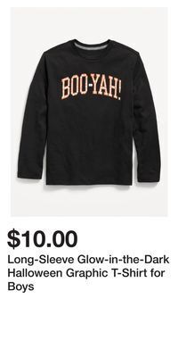 Old Navy Long-sleeve glow-in-the-dark halloween graphic t-shirt for boys offer