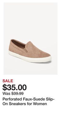 Old Navy Perforated faux-suede slip-on sneakers for women offer
