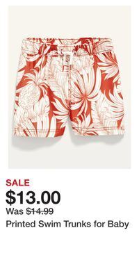 Old Navy Printed swim trunks for baby offer
