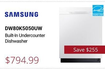 Canadian Appliance Source Samsung built-in undercounter dishwasher offer