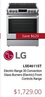 Canadian Appliance Source Lg electric range 30 convection glass burners (electric) front controls range offer