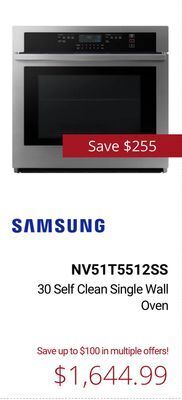 Samsung 30 self clean single wall oven