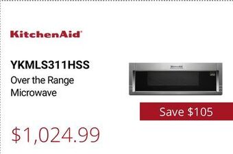 Canadian Appliance Source Kitchenaid over the range microwave offer
