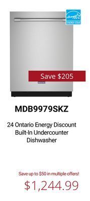 Canadian Appliance Source 24 ontario energy discount built-in undercounter dishwasher offer