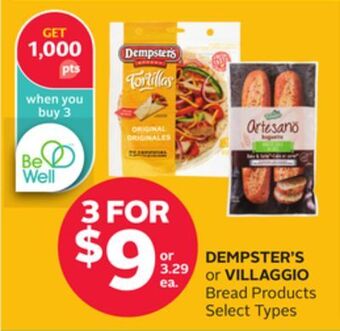 Rexall Dempster's or villaggio bread products offer