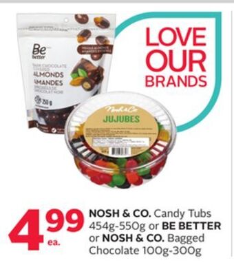 Rexall Nosh & co. candy tubs 454g-550g or be better or nosh & co. bagged chocolate 100g-300g offer