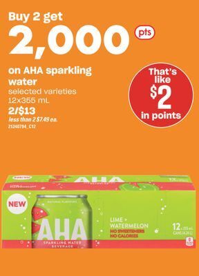 Independent City Market Aha sparkling water, 12x355 ml offer