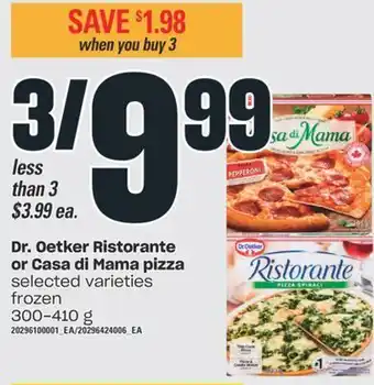 Independent City Market Dr. oetker ristorante or casa di mama pizza, 300-410 g offer