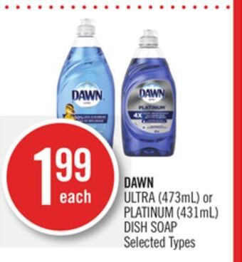 Shoppers Drug Mart Dawn ultra (473ml) or platinum (431ml) dish soap offer