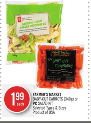 Shoppers Drug Mart Farmer's market baby-cut carrots (340g) or pc salad kit offer
