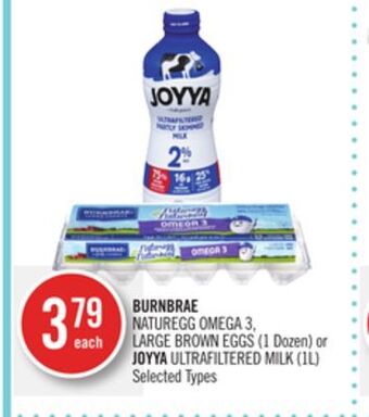 Shoppers Drug Mart Burnbrae naturegg omega 3, large brown eggs (1 dozen) or joyya ultrafiltered milk (1l) offer