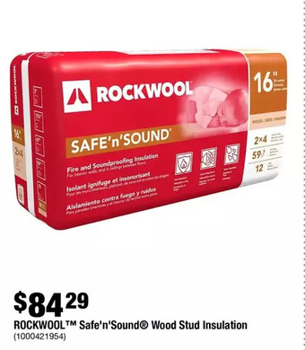 Home Depot Rockwool safe'n'sound wood stud insulation offer