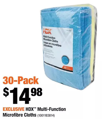 Home Depot Hdx multi-function microfibre cloths offer