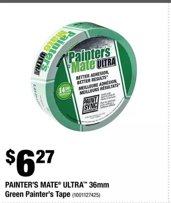 Home Depot Painter's mate ultra 36mm green painter's tape offer