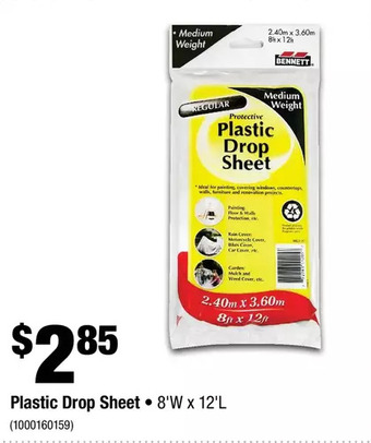 Home Depot Plastic drop sheet offer
