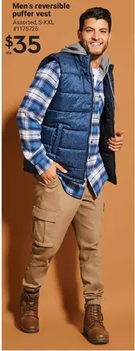 Giant Tiger Men's reversible puffer vest offer