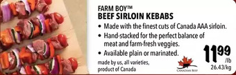 Farm Boy Farm boy beef sirloin kebabs offer