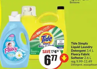 FreshCo Tide simply liquid laundry detergent | fleecy fabric softener offer