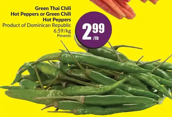 FreshCo Green thai chili hot peppers or green chili hot peppers offer