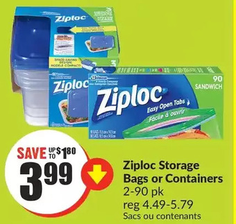 FreshCo Ziploc storage bags or containers offer