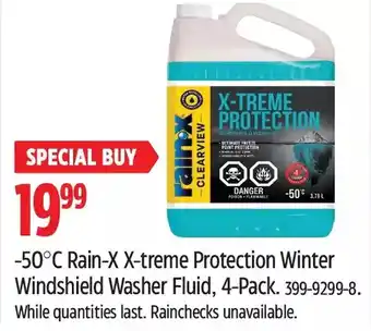 Canadian Tire -50 c rain-x x-treme protection winter windshield washer fluid offer