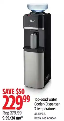 Canadian Tire Master chef top-load water cooler/dispenser offer