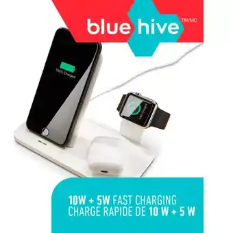Canadian Tire Bluehive 3-in-1 wireless charging station. 10w + 5w fast charging offer