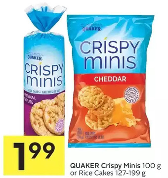 Foodland Quaker crispy minis or rice cakes offer