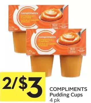 Foodland Compliments pudding cups offer