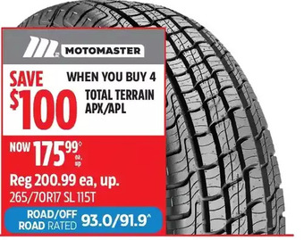 Canadian Tire Motomaster total terrain apx/apl offer