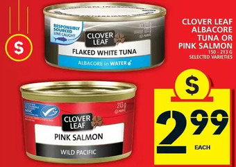 Food Basics Clover leaf albacore tuna or pink salmon offer