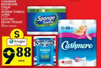 Food Basics Cashmere bathroom tissue | sponge towels ultra | scotties facial tissues offer