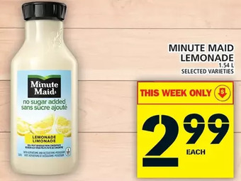 Food Basics Minute maid lemonade offer