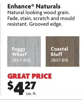 Home Hardware Enhance naturals composite decking offer