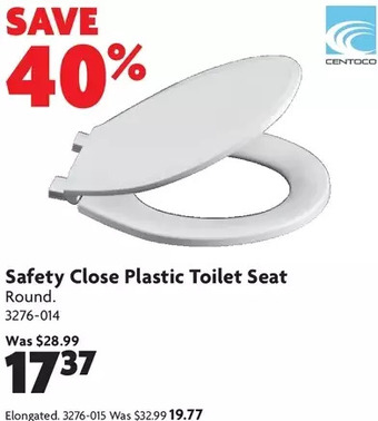 Home Hardware Safety close plastic toilet seat | elongated offer