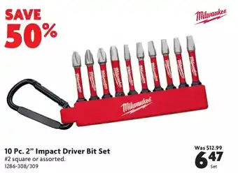 Home Hardware 10 pc. 2" impact driver bit set offer